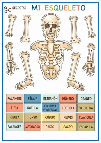 Actividad de recorte Mi Esqueleto