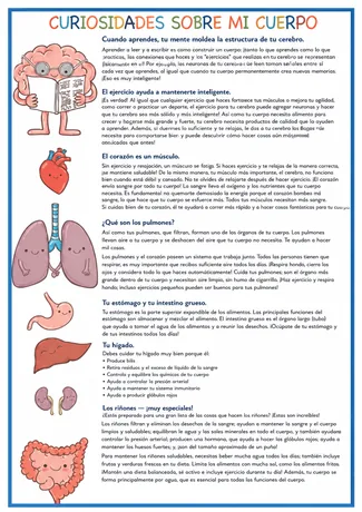 Página de curiosidades sobre el cuerpo humano